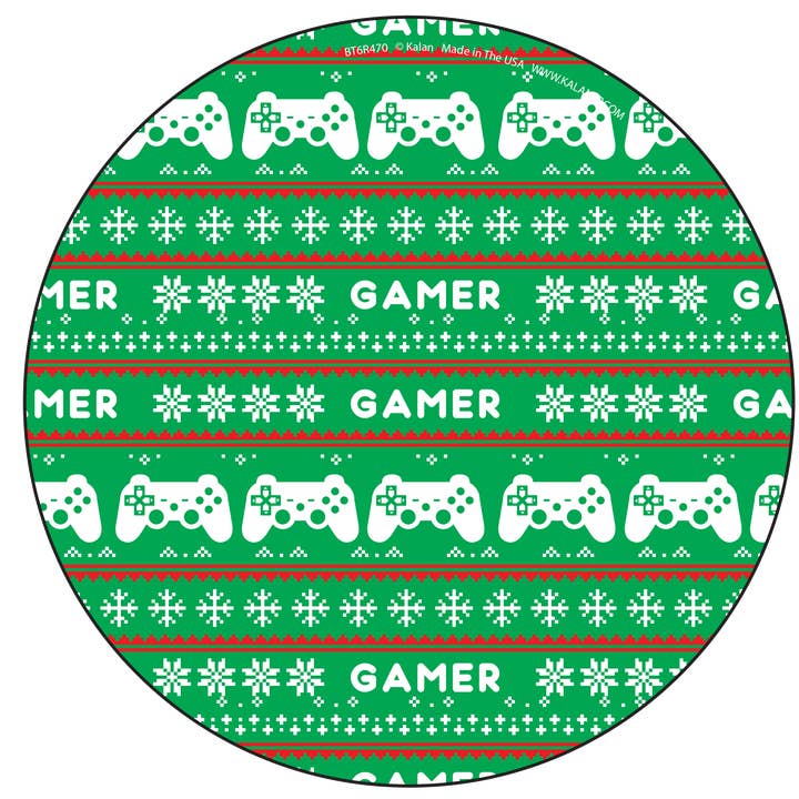 BT6R470- XM Gamer Christmas 6" Button for wholesale by Kalan