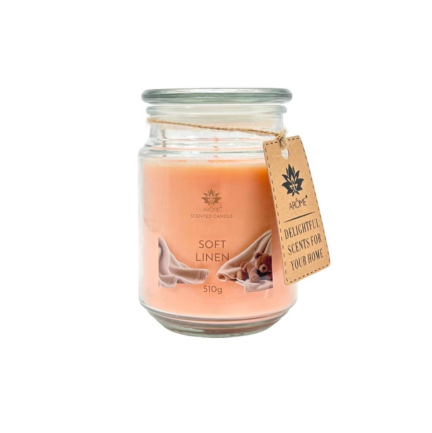 SferaNatura by INCI SRL - Wholesale Jar/Filled Candle - ARÔME Soft Linen Candle 510 g In Glass0