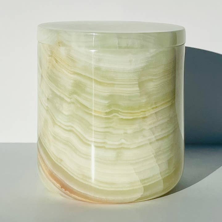 Real Fruit Body - Wholesale Candle Holder - Natural Onyx Stone Candle Vessel0