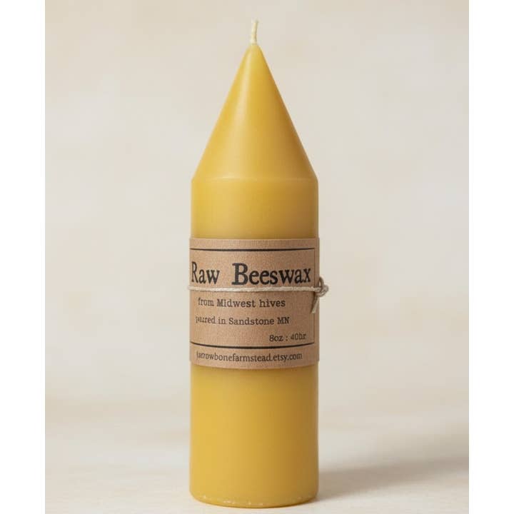 Yarrow Bone Farmstead - Vente Bougies piliers - Pilier en cire d'abeille pointu, conique, effilé1