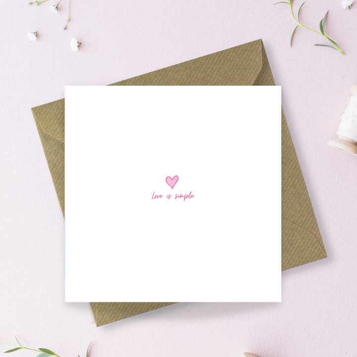 Carte de vœux Love is simple pour la vente par Sayers Studio