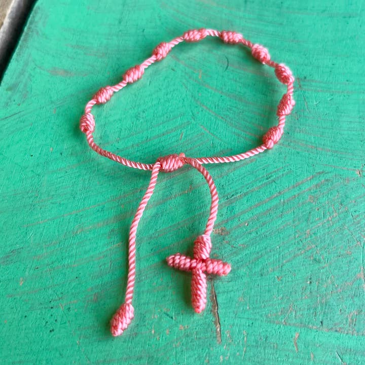 Love and Honor Jesus LLC - Wholesale Woven/Braided Bracelet - Knotted Cord Rosary Decade Adjustable Bracelet4