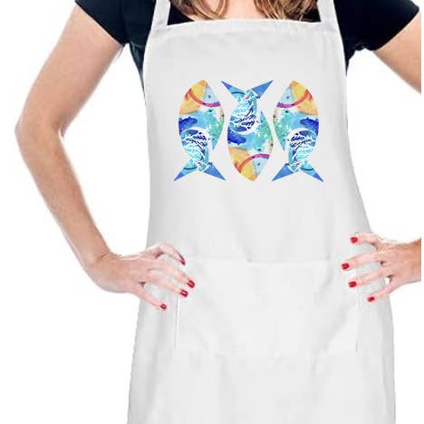 M Design Studio Gifts - Wholesale Apron - Abstract Fish Apron2