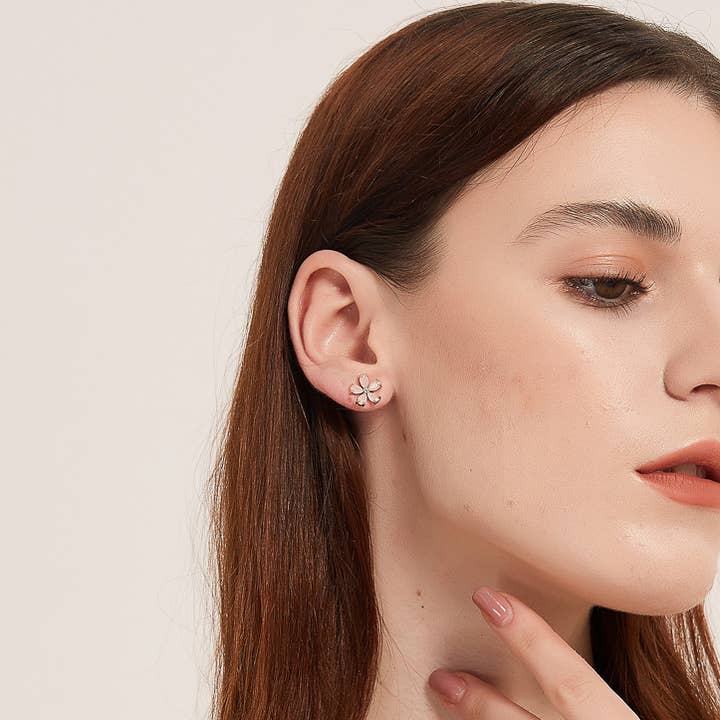 Melange Blanc - Wholesale Stud/Post Earrings - Parker flower earring, flower stud, flower stud earring7