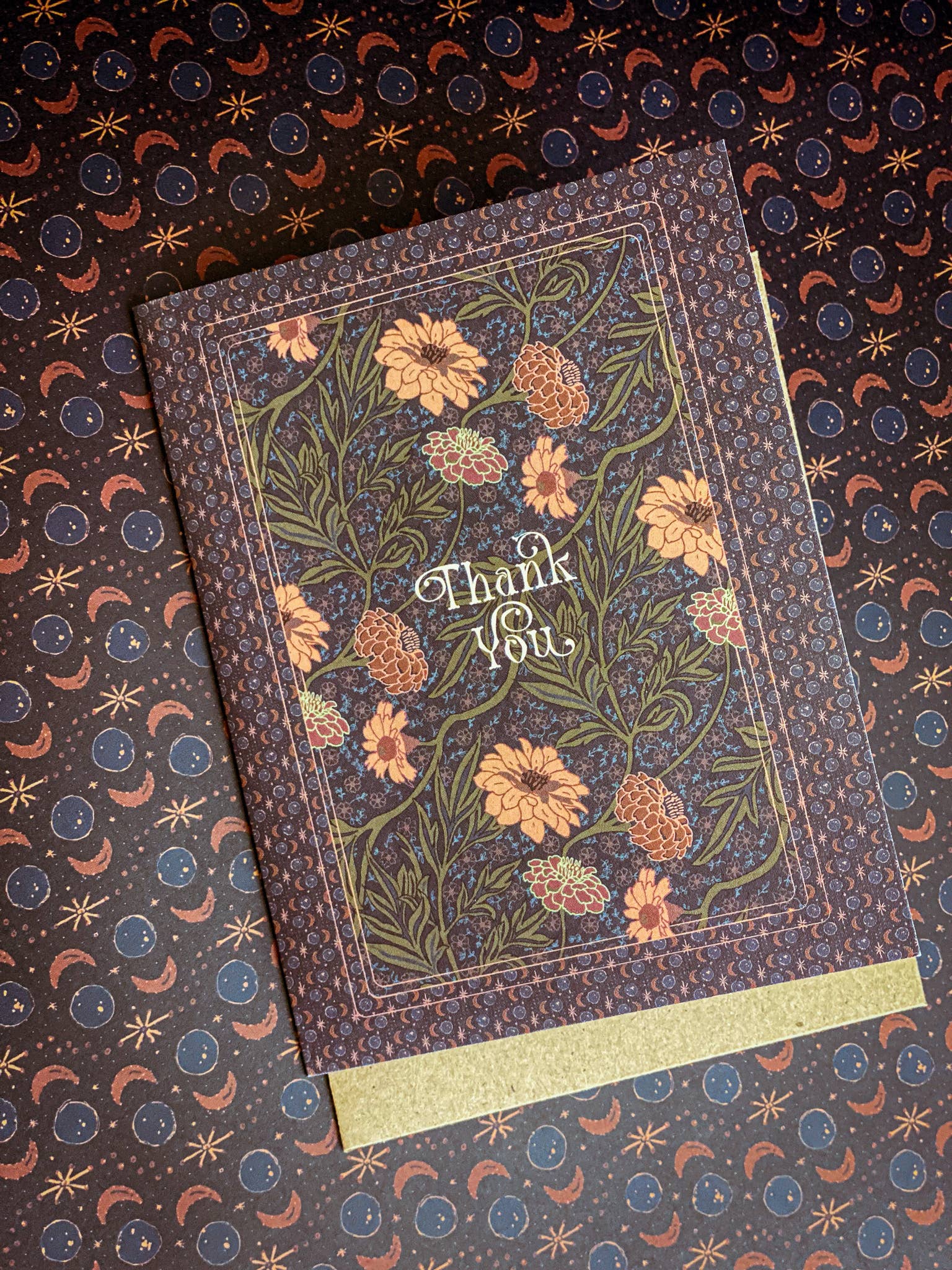 re:mused studio - Wholesale Thank You Card - Moonlight Zinnia Thank You A2 Greeting Card7