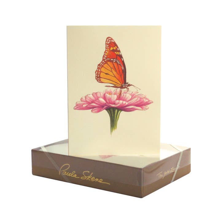 Carte vierge papillon sur fleur pour la vente par PAULA SKENE DESIGNS