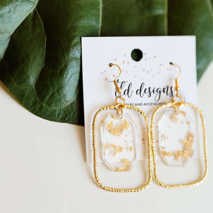 TLD Designs - Wholesale Dangle Earrings - Gold Flecks