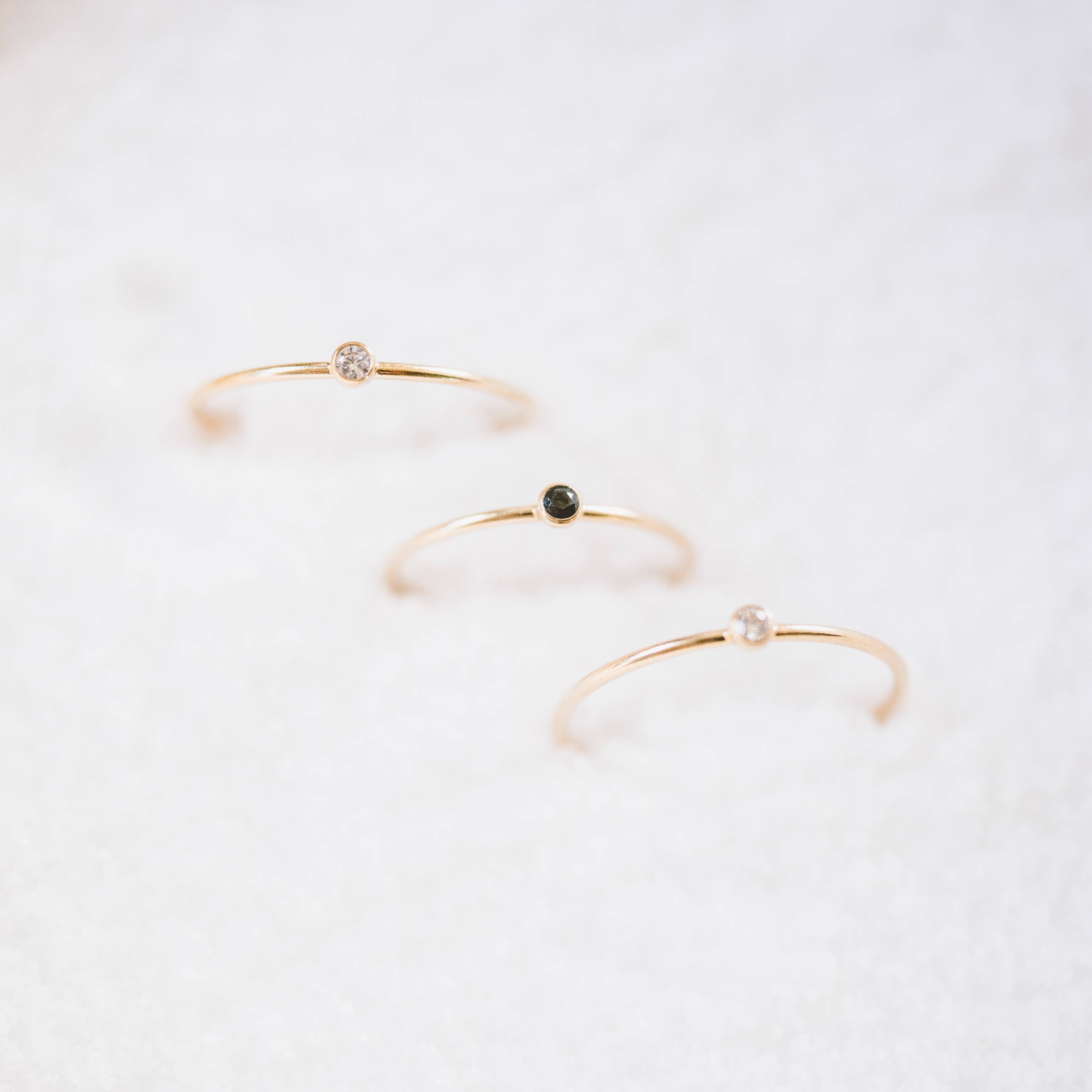 Modest Elements - Wholesale Single Stone/Solitaire Ring - Dainty Stacking Rings | 14kt Gold Fill 0