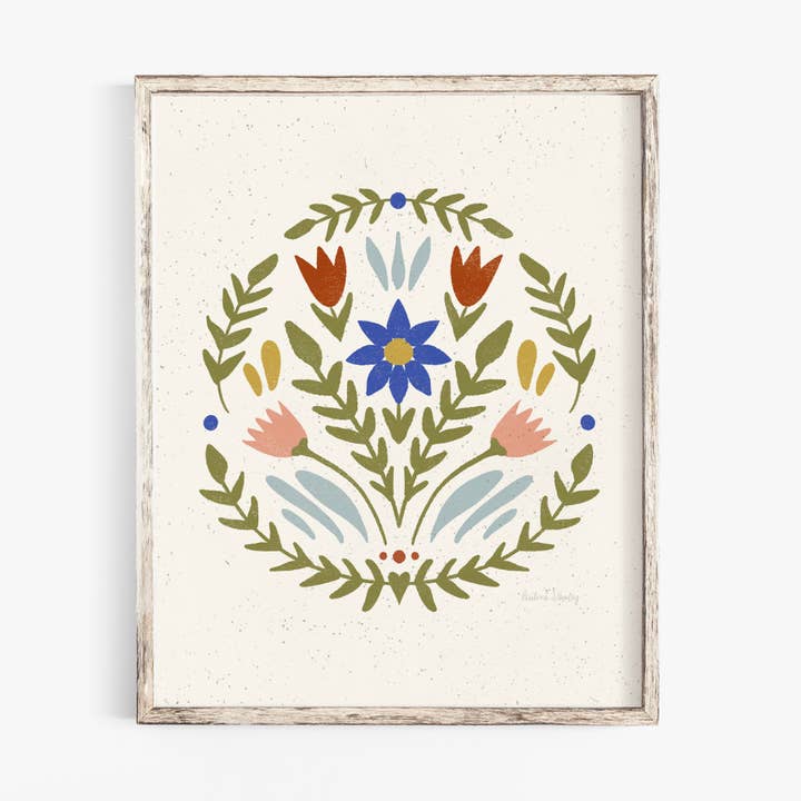 Folk Florals Wall Art Print for wholesale by Rare Bird Co. + Pauline Stanley Studio