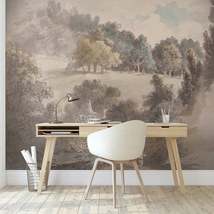 SimurgWallArts - Wholesale Wallpaper - Vintage Panoramic Forest Mural, Peel and Stick Wallpaper3