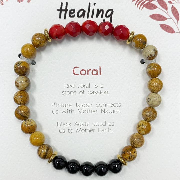 Stenen armband SS - Koraal voor wholesale door Om Gallery