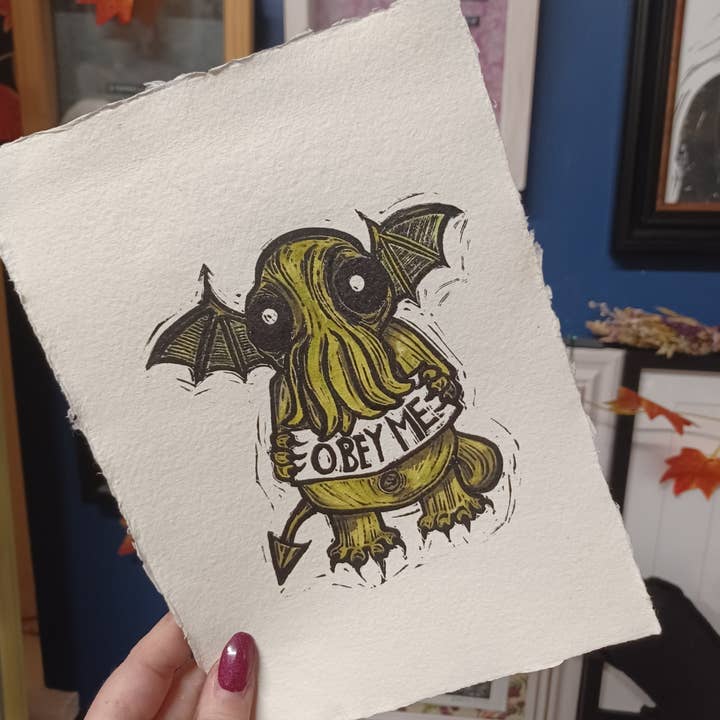 Baby Cthulu Print for wholesale by Minifi's Oddities