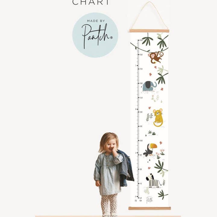 Made By Paatch – wholesale Tillväxtdiagram - Barn och baby – Djungeldjur Höjddiagram för barn
