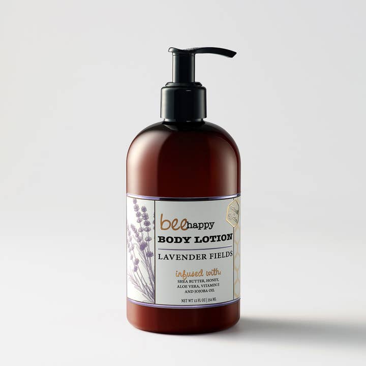 Bee Happy "Lavender Fields" Body lotion (12 oz) with pump for wholesale by Bee Happy