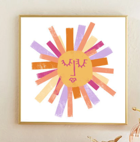 Lauren Q Design Studio - Wholesale Art Print - Sunny Faces Watercolor Art Print1