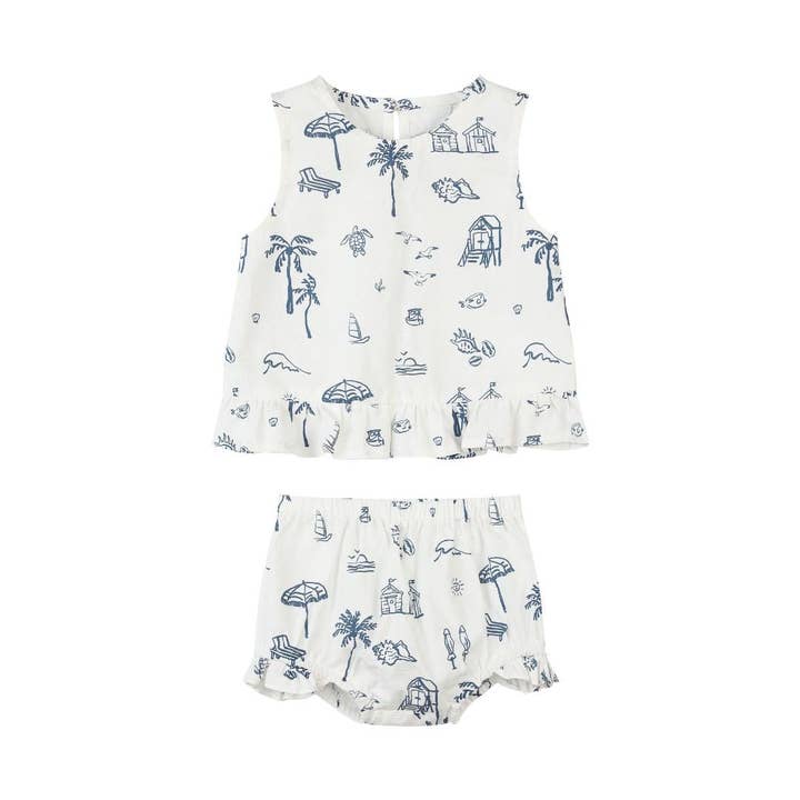 sierra set in navy beach scene for wholesale by Vignette