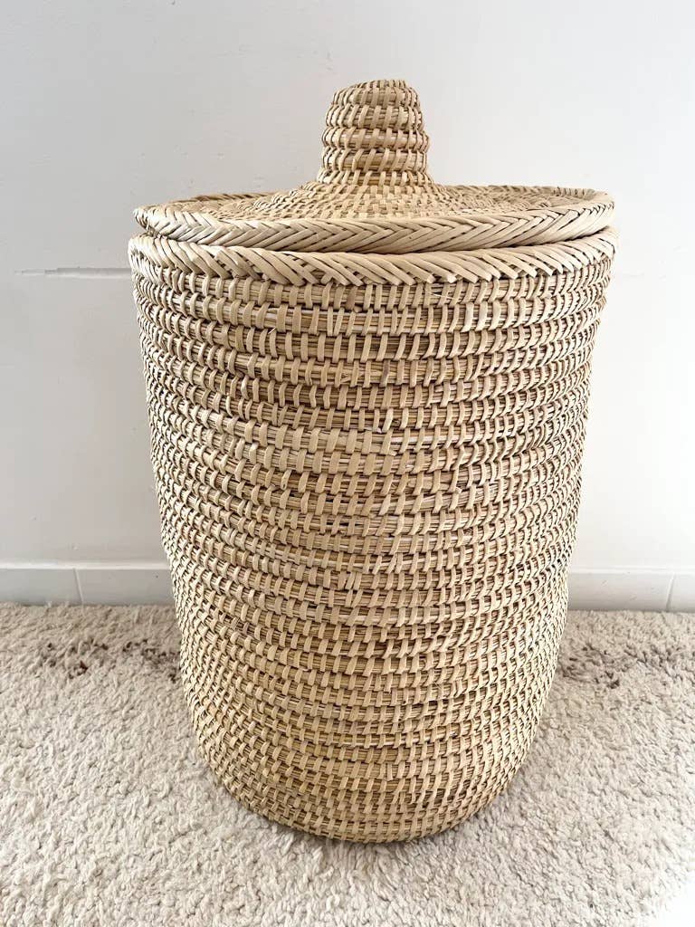 High crafty - Vendita all'ingrosso Cesti della biancheria - 🧺 Cesto per biancheria in vimini con coperchio – Fatto a mano in Marocco1