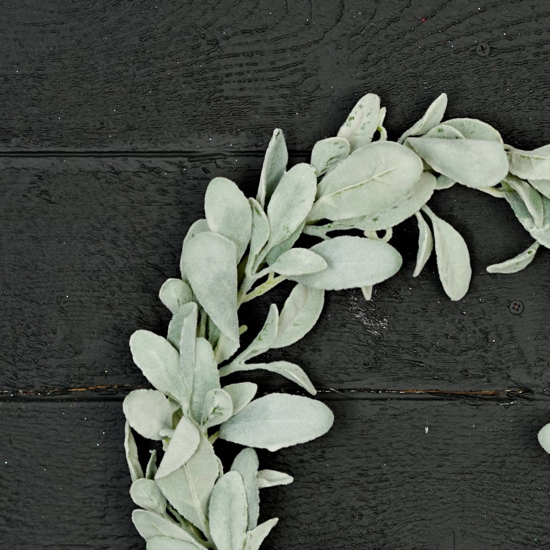 Impressive Enterprises, Inc. - Wholesale Wreath - ISB79300- 16in Flocked Lamb Ear Leaves Wreath5