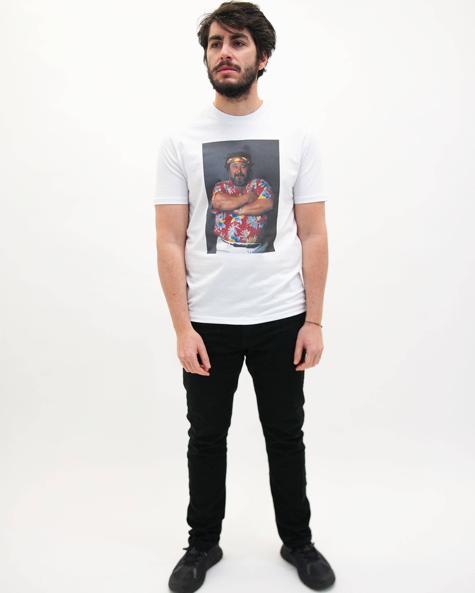 White Carlos T-Shirt - Celebrity Funny Song Photo T-Shirt for wholesale on Faire2