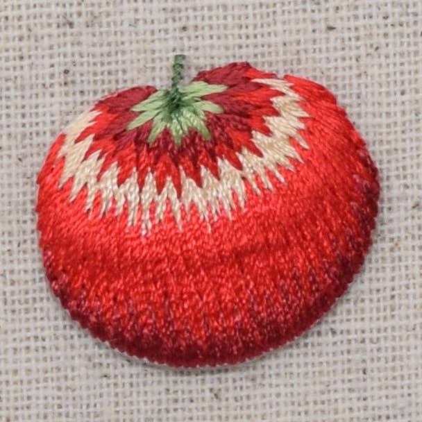 Red Tomato - Fruit - Vegetable Garden - Embroidered Patch - Iron on Applique for wholesale by Wholesale Applique