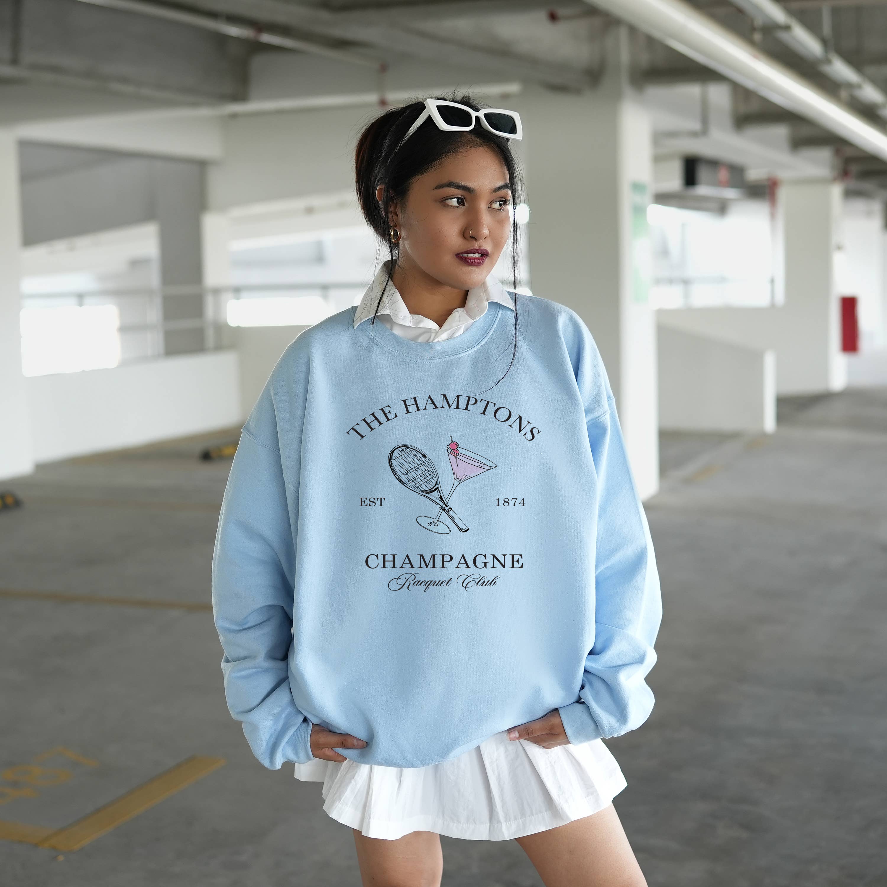 Bash - Wholesale Graphic Sweatshirt - Women's - Champagne Club, Tennis, Sweatshirt, Graphic Apparel, Mimosas2
