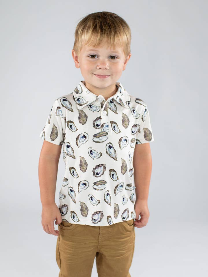 Coastal Oysters SS Polo Shirt for wholesale by Goosies