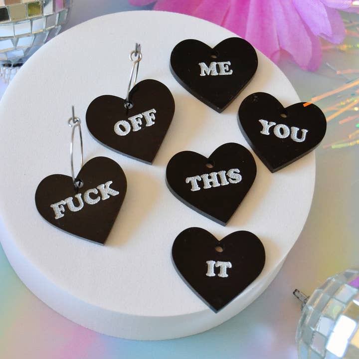 Rebel Disco Designs - Vente Boucles d'oreilles pendantes - Choisissez vos propres boucles d'oreilles F*cking Adventure Mix n Match0