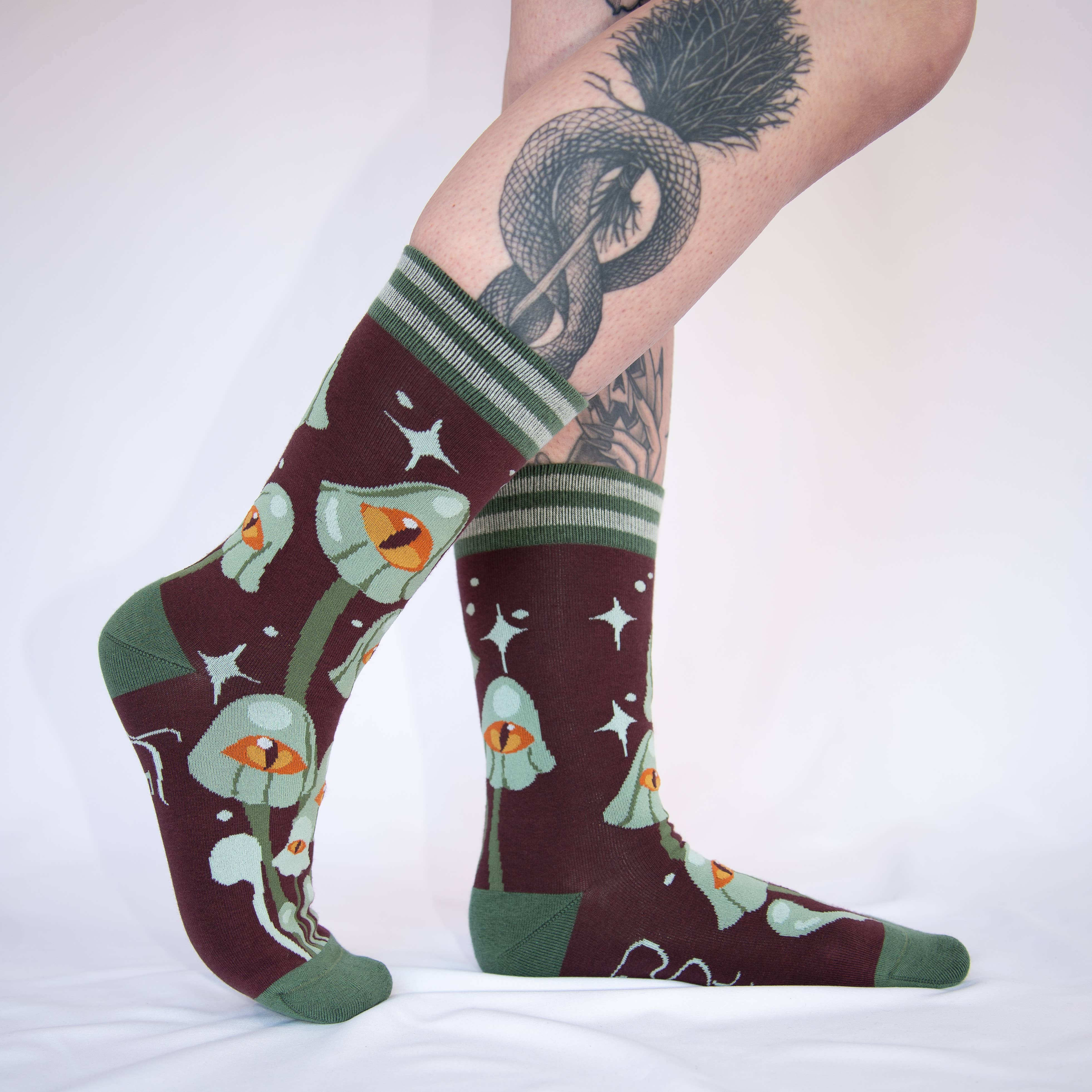FootClothes LLC - Wholesale Socks - Unisex - Mystic Mushrooms Crew Socks9