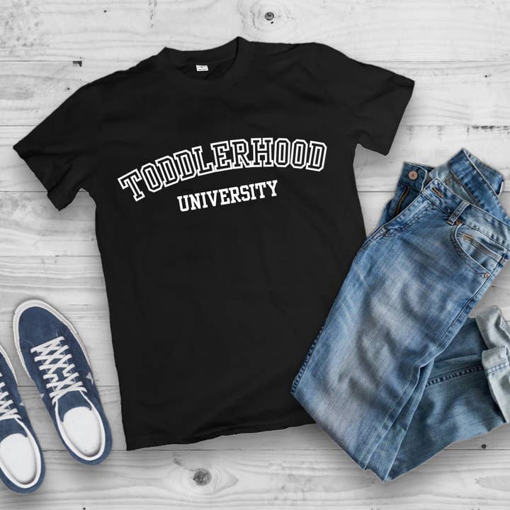 Camiseta Toddlerhood University para venta al por mayor de Rosewater & Castiron Crafts