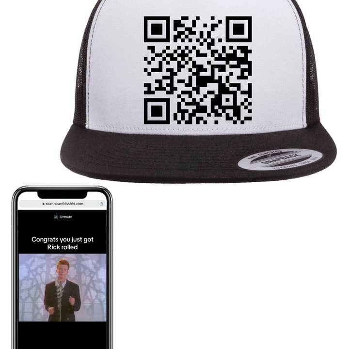 Chapeau QR Rick Roll pour la vente par Scan This Shirt