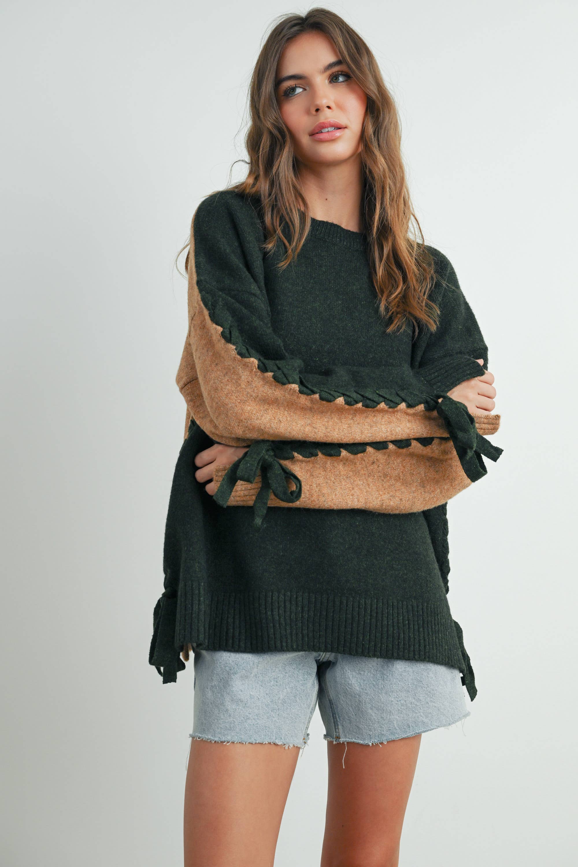 BUTTERMELON - Wholesale Knit Sweater - Women's - Crew Neck Long Sleeve Pullover Sweater - BMW758725