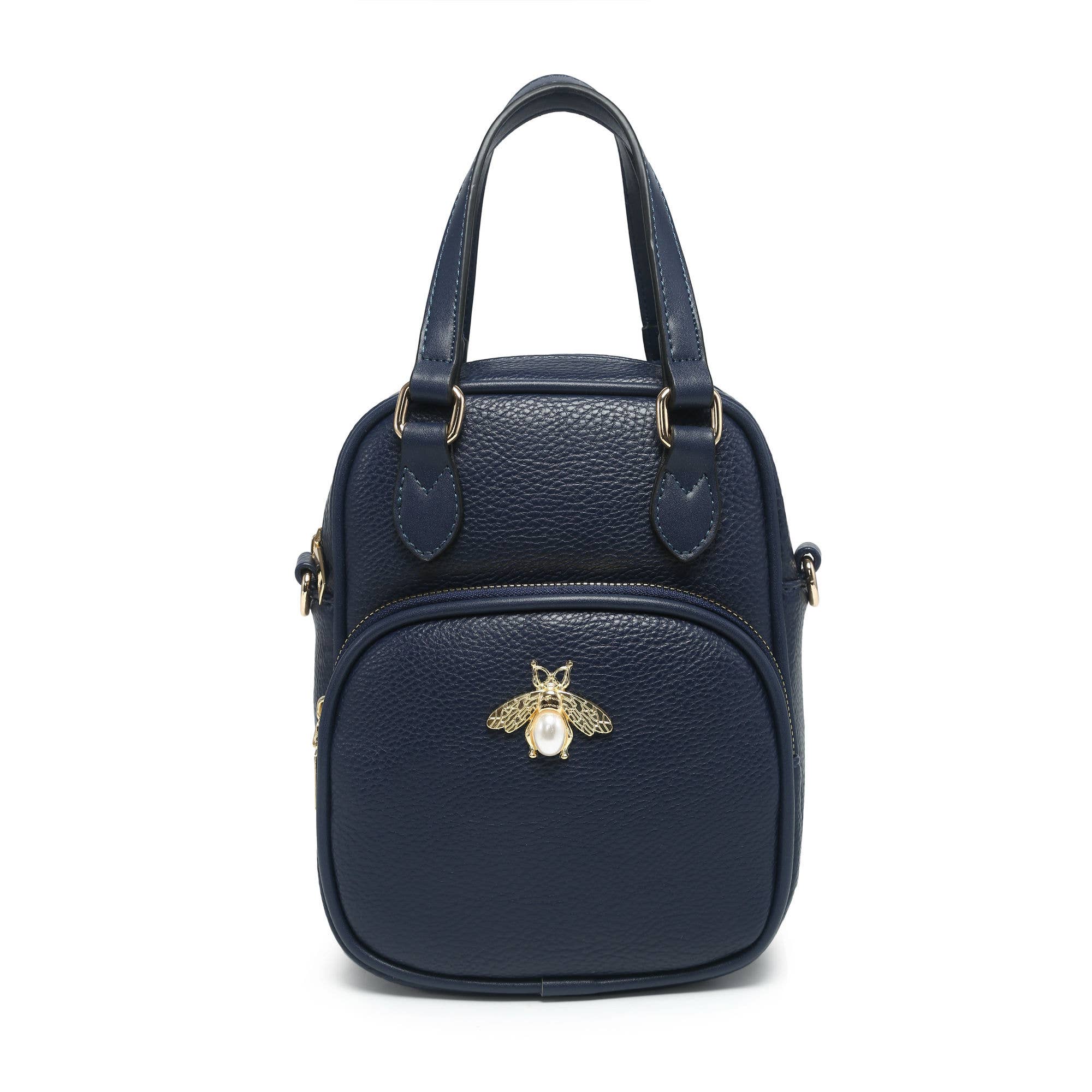 Papaya Fashion Ltd - Venta al por mayor Bandolera - Mujer - B23021-Bee Badge Bolso bandolera con cremallera en la parte superior y bolsa de agarre13