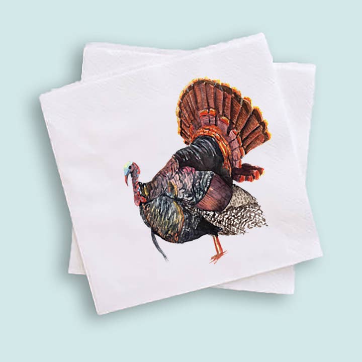 Turkey Cocktail Napkins for wholesale by Grace Langdon Art