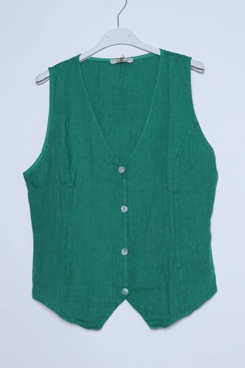 LÉA & LUC - Wholesale Button Down Shirt - Women's - Sleeveless shirt in 100% Linen REF. 517011