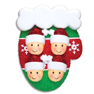 PolarX Ornaments - Wholesale Ornament - Mitten with Faces Family Personalized Ornament2