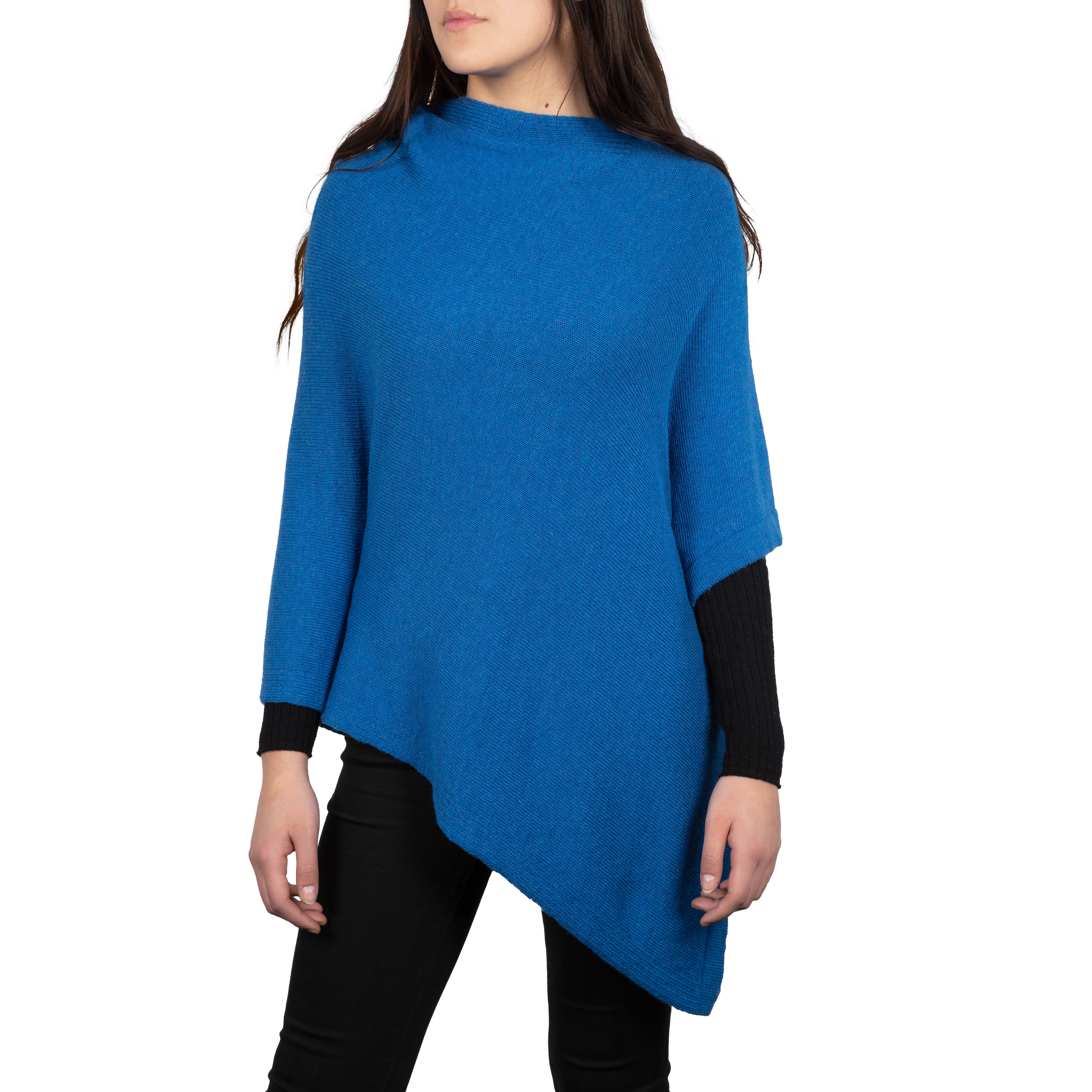 Assia di Brunetti Federica e C. s.a.s. – Engroshandel Poncho - Dame – Moon klassisk firkantet poncho i kashmirblanding8