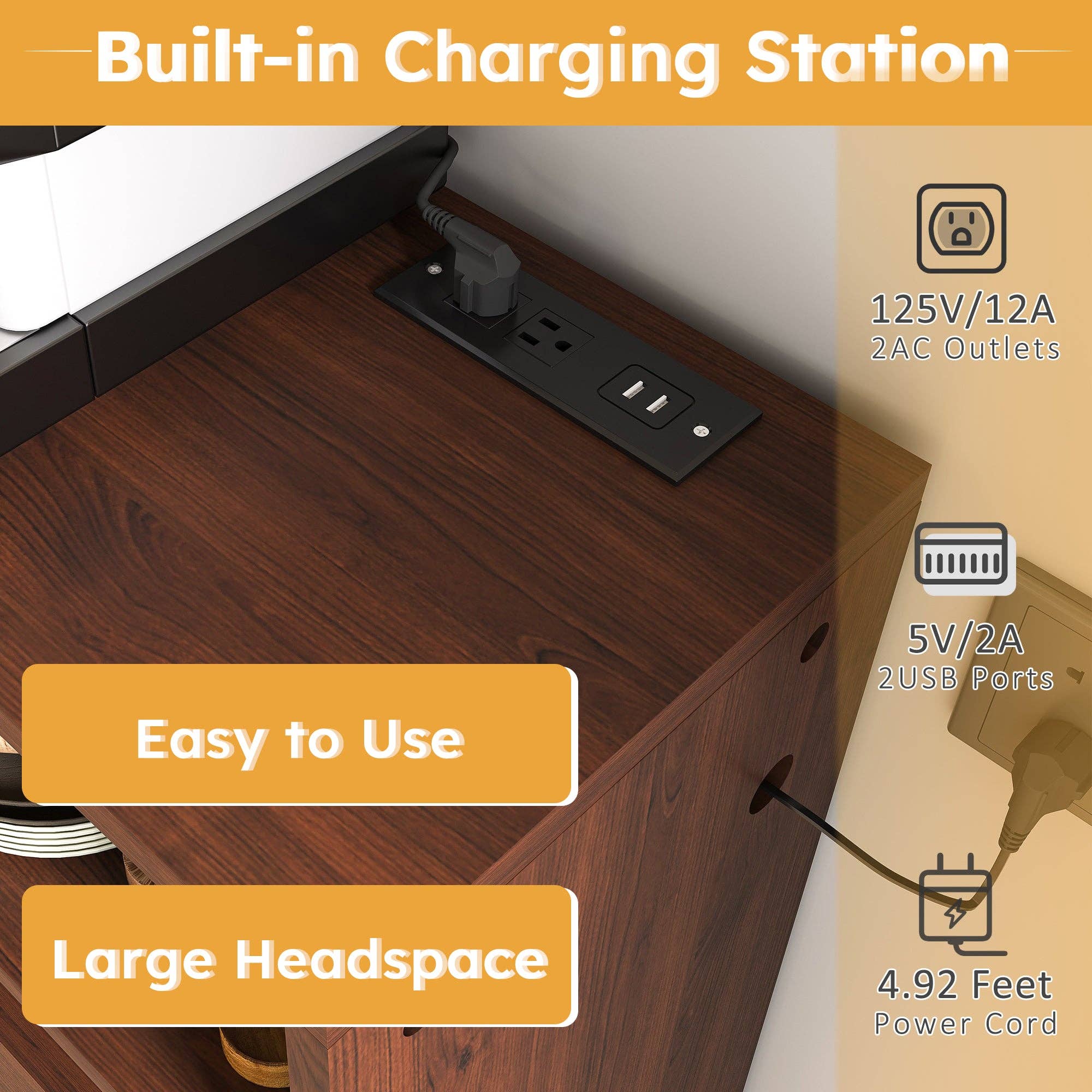 39F Inc. - Wholesale Sideboard - Folding Dining Table with Wall Storage and Power Socket5