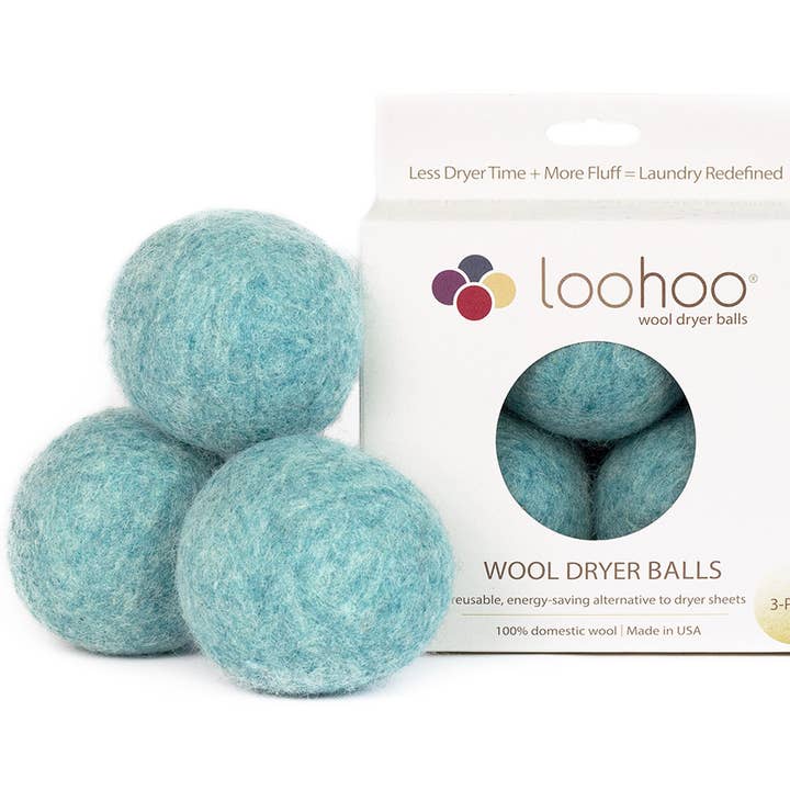 LooHoo Wool Dryer Balls - Wholesale Dryer Balls - Jade Heather Wool Dryer Ball - Pack of 3