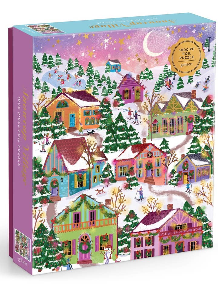 Joy Laforme Snowcap Village 1000 Piece Foil Puzzle for wholesale by Chronicle Books