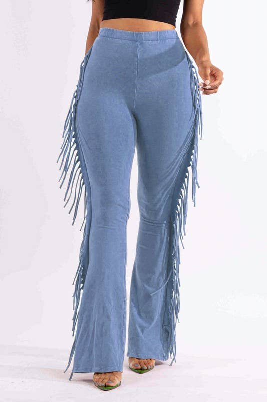 5besties inc - Wholesale Pants - Women's - Mineral Wash Fringe Detail Pants14