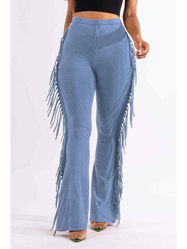 5besties inc - Wholesale Pants - Women's - Mineral Wash Fringe Detail Pants14