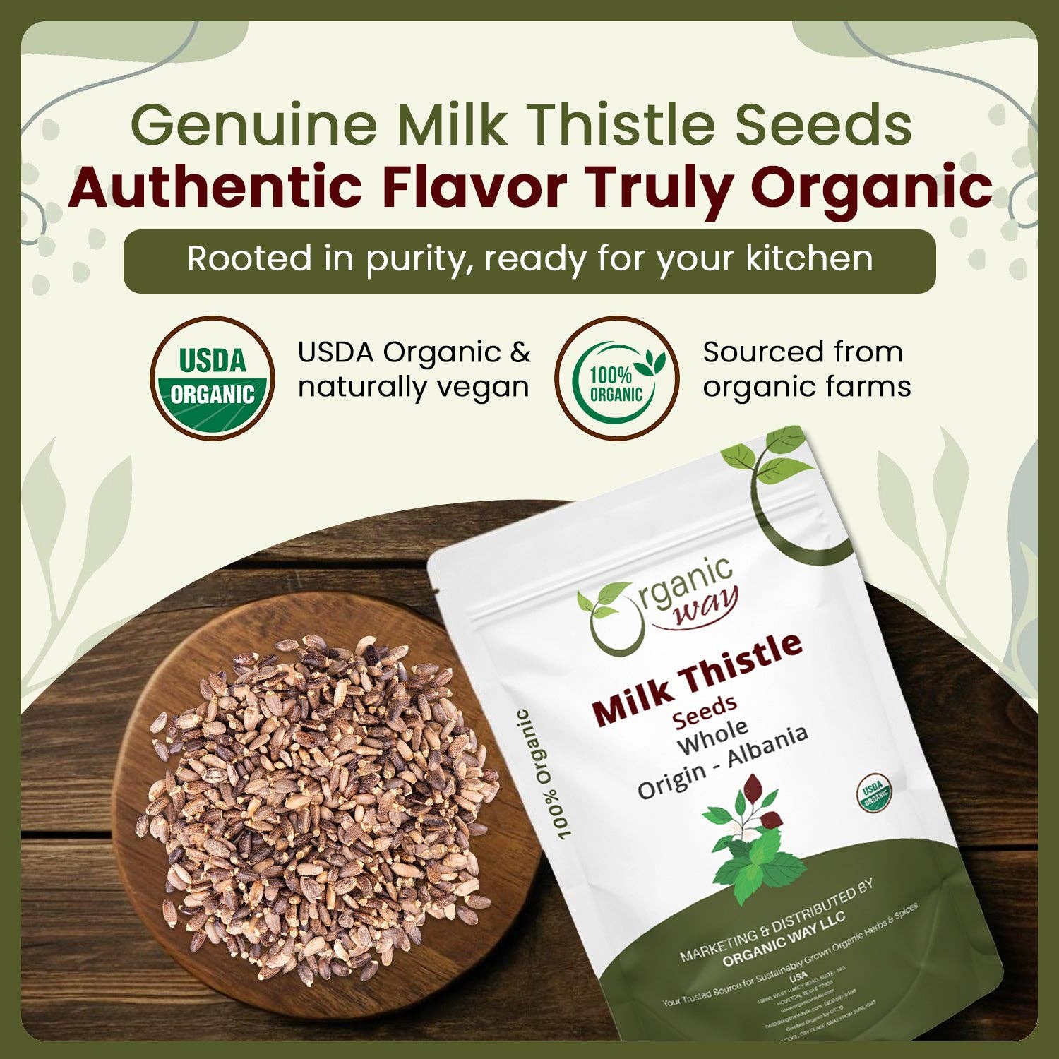 Organic Way LLC - Wholesale Plant Seeds - Organic Milk Thistle Seeds Whole1