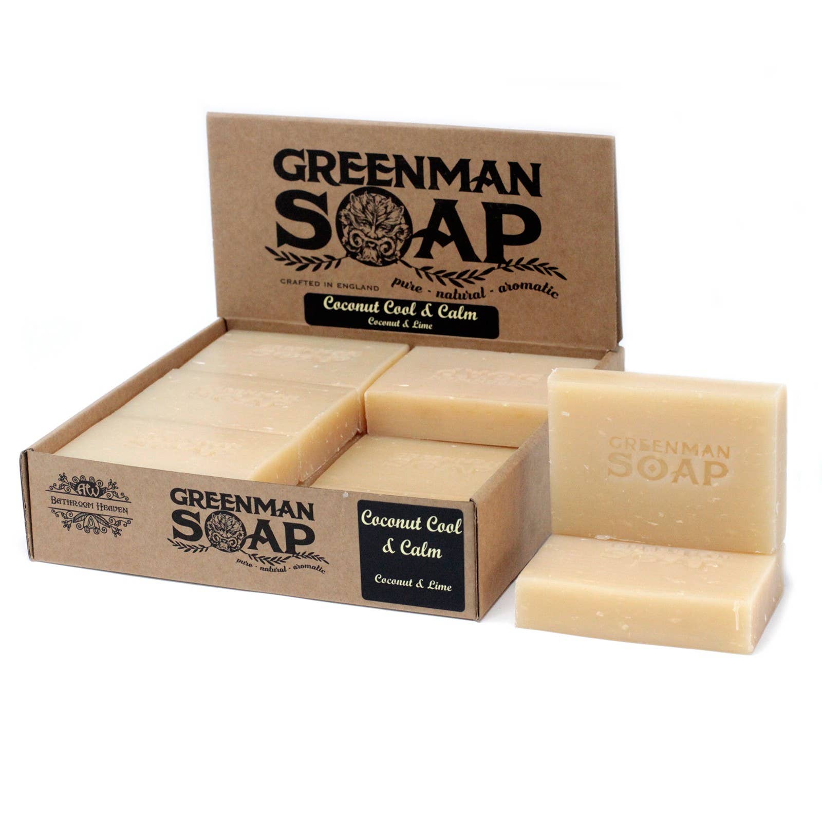 Ancient Wisdom – wholesale Bar Soap – Greenman Soap 100g - Coconut Cool & Calm1