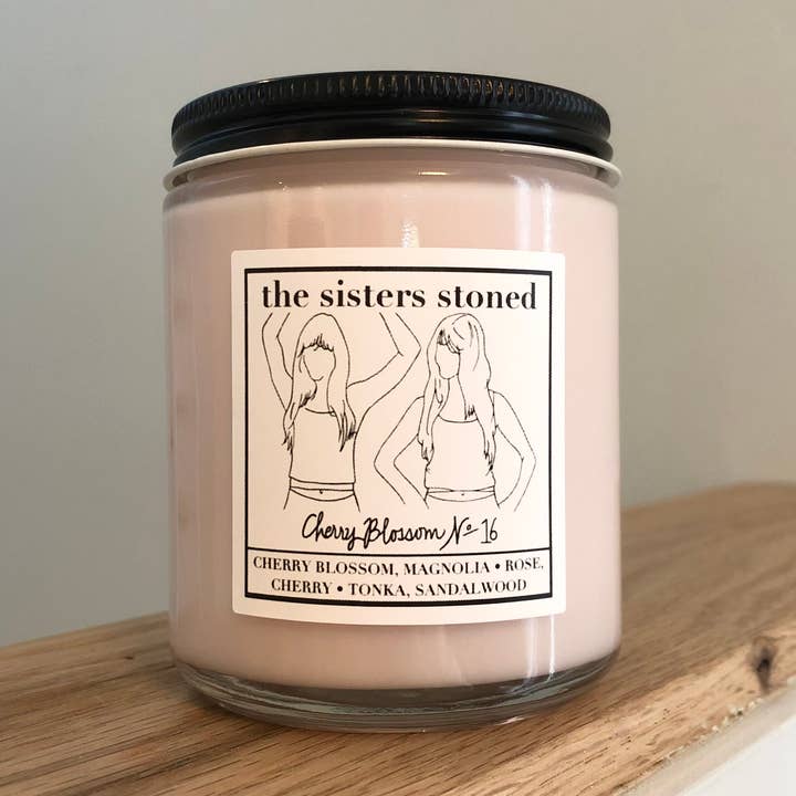 Cherry Blossom No. 16 Soy Single Wick Candle for wholesale by The Sisters Stoned