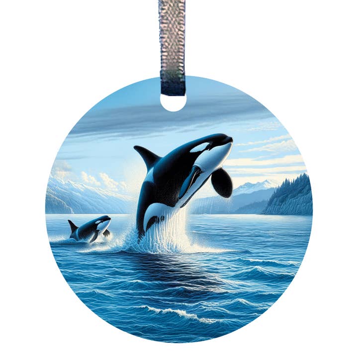 Ornement Miniature en Acrylique Orca Breach MSC358 par d'ears pour la vente par d'ears inc.