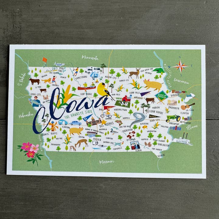 Galleyware - Wholesale Postcard - Iowa 4" x 6" Postcard