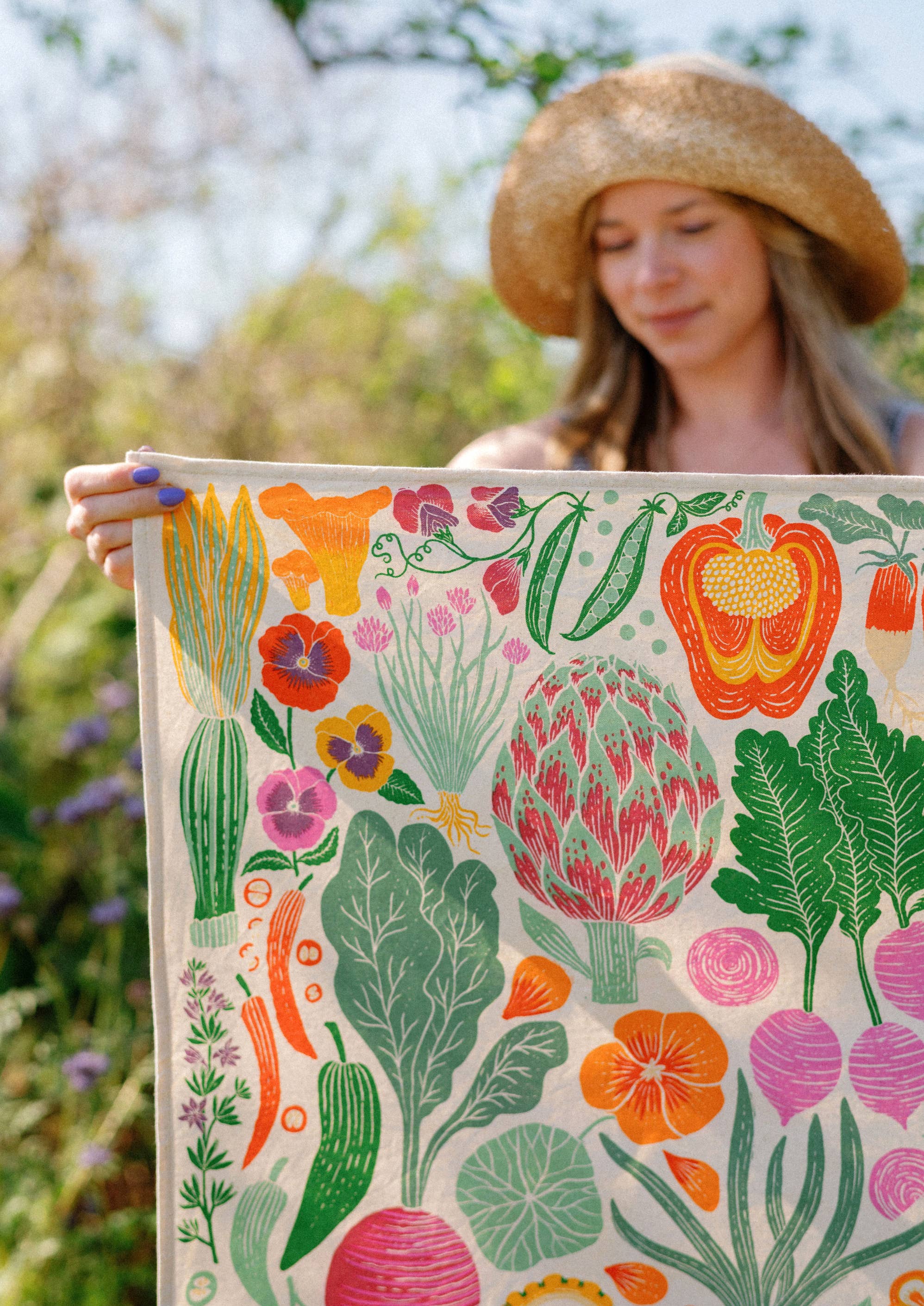 Lili Arnold - Wholesale Tea Towel - Organic Cotton Tea Towel - Veggie Garden5