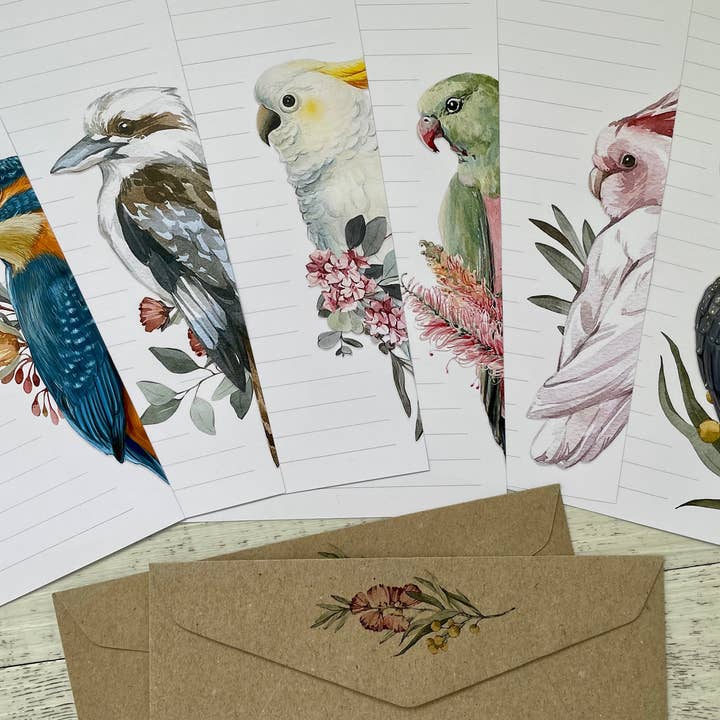 Scattered Seed Co - Wholesale Stationery/notecard set - AUSTRALIAN BIRDS PROFILE Letter Writing Paper Set7