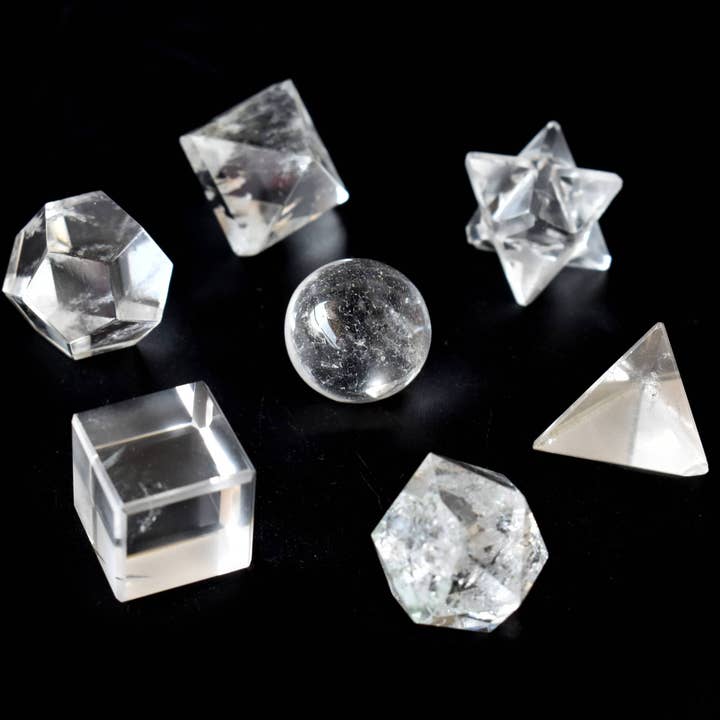 Soothing Crystals - Wholesale Spiritual Stone/Crystal - Clear Quartz Geometry Set (Channeling and Manifesting)4