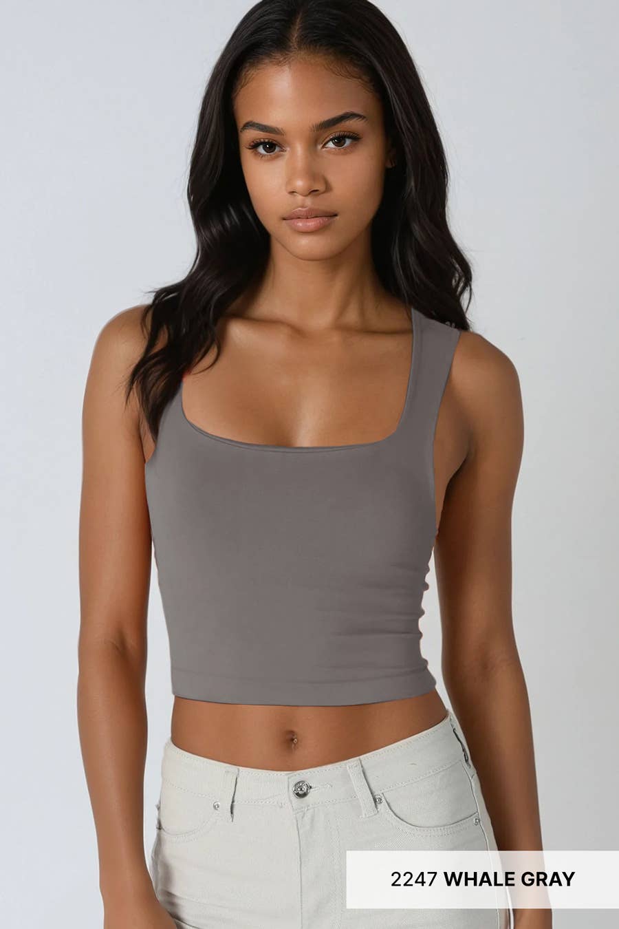 NIKIBIKI - Vendita all'ingrosso Canotta - Donna - NS8252- Top con scollo quadrato Clean Line3